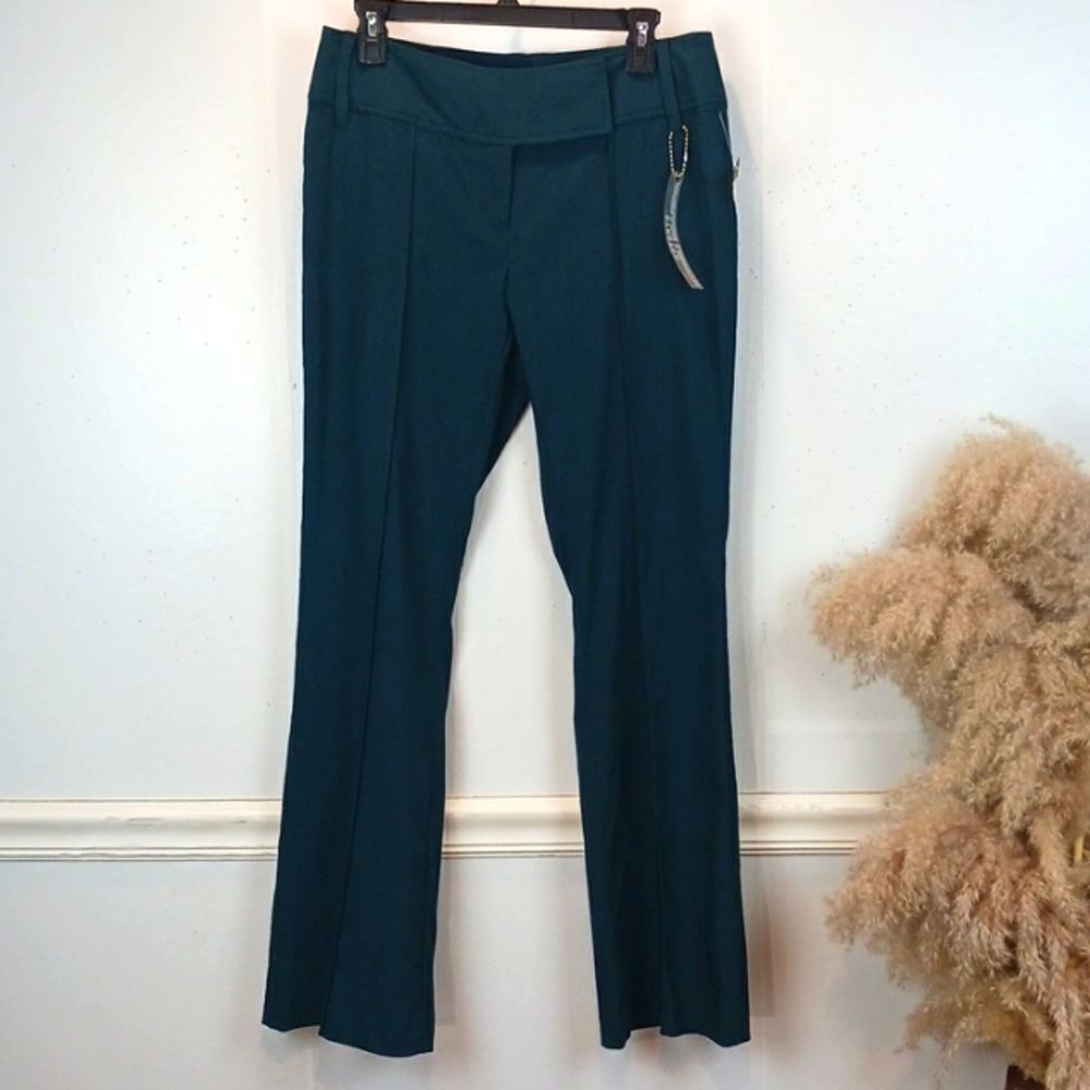 Vintage y2k women's dark teal straight leg pants sz 10 Business Casual